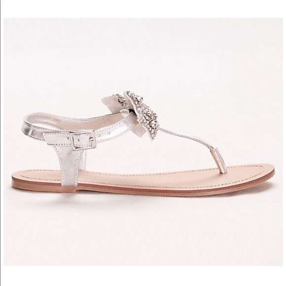 David’s Bridal Rhinestone Bow Sandals - Picture 3 of 4